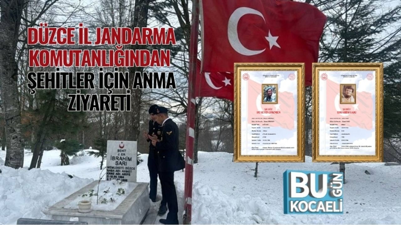 Düzce İl Jandarma Komutanlığından Şehitler İçin Anma Ziyareti