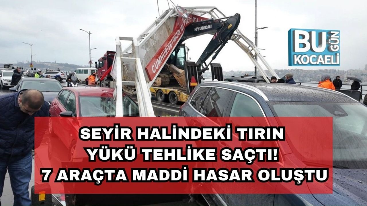 Seyir Halindeki Tırın Yükü Tehlike Saçtı! 7 Araçta Maddi Hasar Oluştu