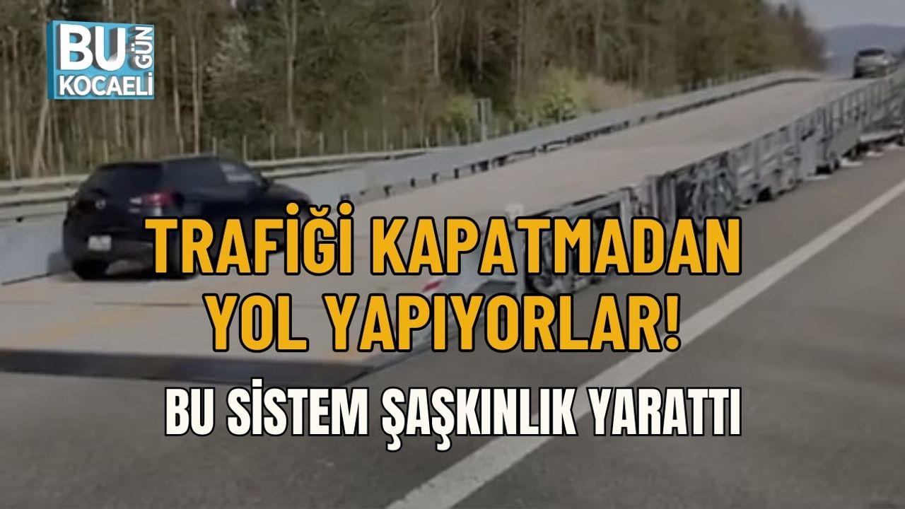 TRAFİĞİ KAPATMADAN YOL YAPIYORLAR! BU SİSTEM ŞAŞKINLIK YARATTI