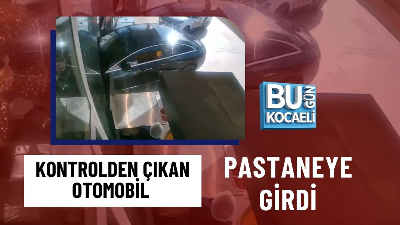 KONTROLDEN ÇIKAN OTOMOBİL PASTANEYE GİRDİ