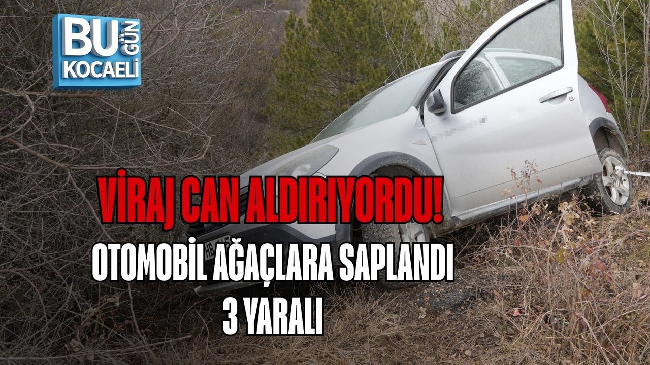 VİRAJ CAN ALDIRIYORDU! OTOMOBİL AĞAÇLARA SAPLANDI: 3 YARALI