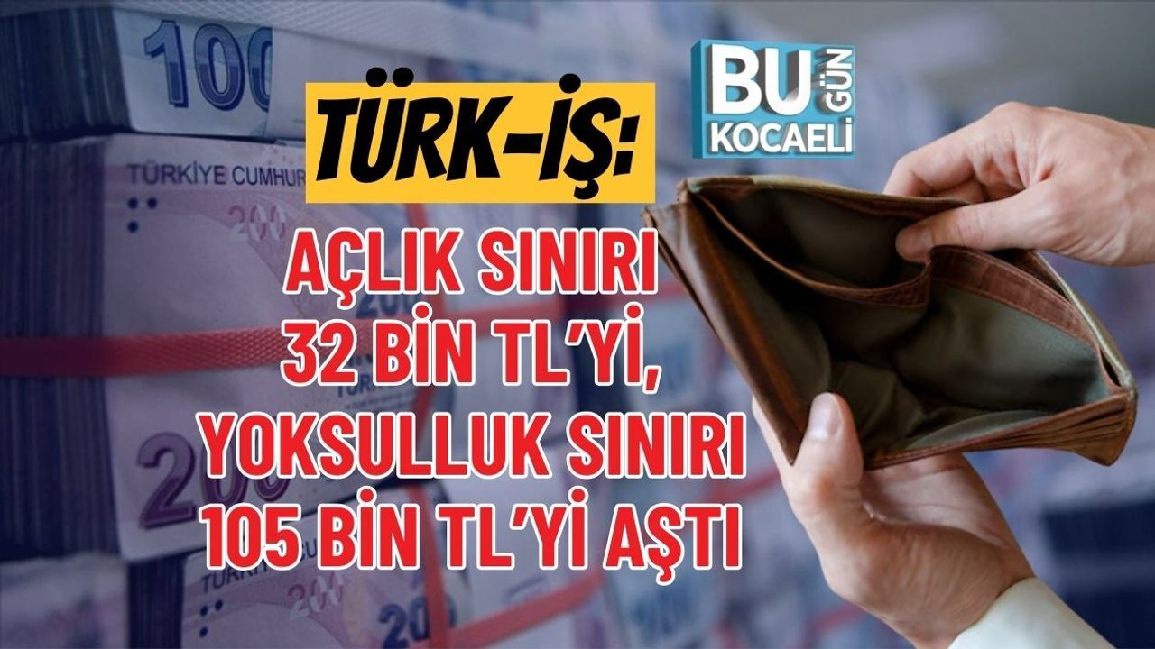 TÜRK-İŞ: AÇLIK SINIRI 32 BİN TL’Yİ, YOKSULLUK SINIRI 105 BİN TL’Yİ AŞTI