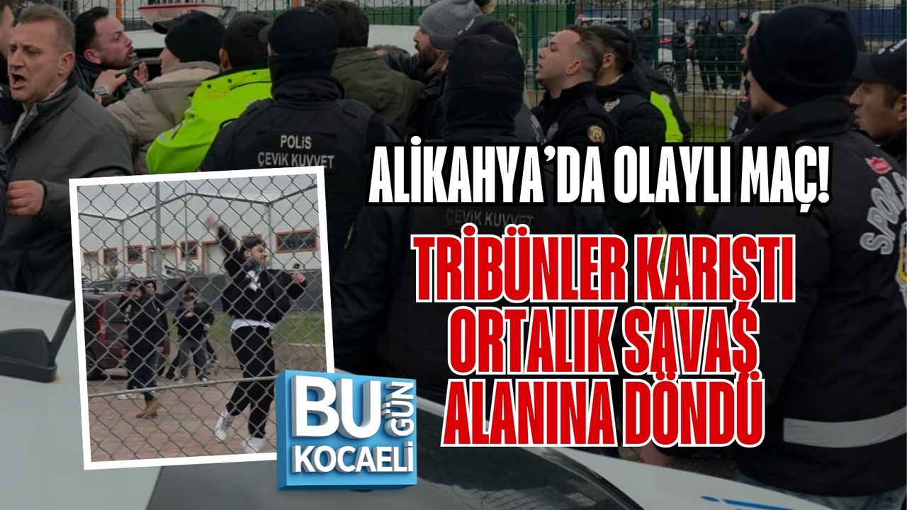 ALİKAHYA’DA OLAYLI MAÇ! TRİBÜNLER KARIŞTI, ORTALIK SAVAŞ ALANINA DÖNDÜ