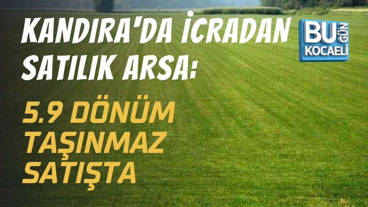 KANDIRA'DA İCRADAN SATILIK ARSA: 5.9 DÖNÜM TAŞINMAZ SATIŞTA
