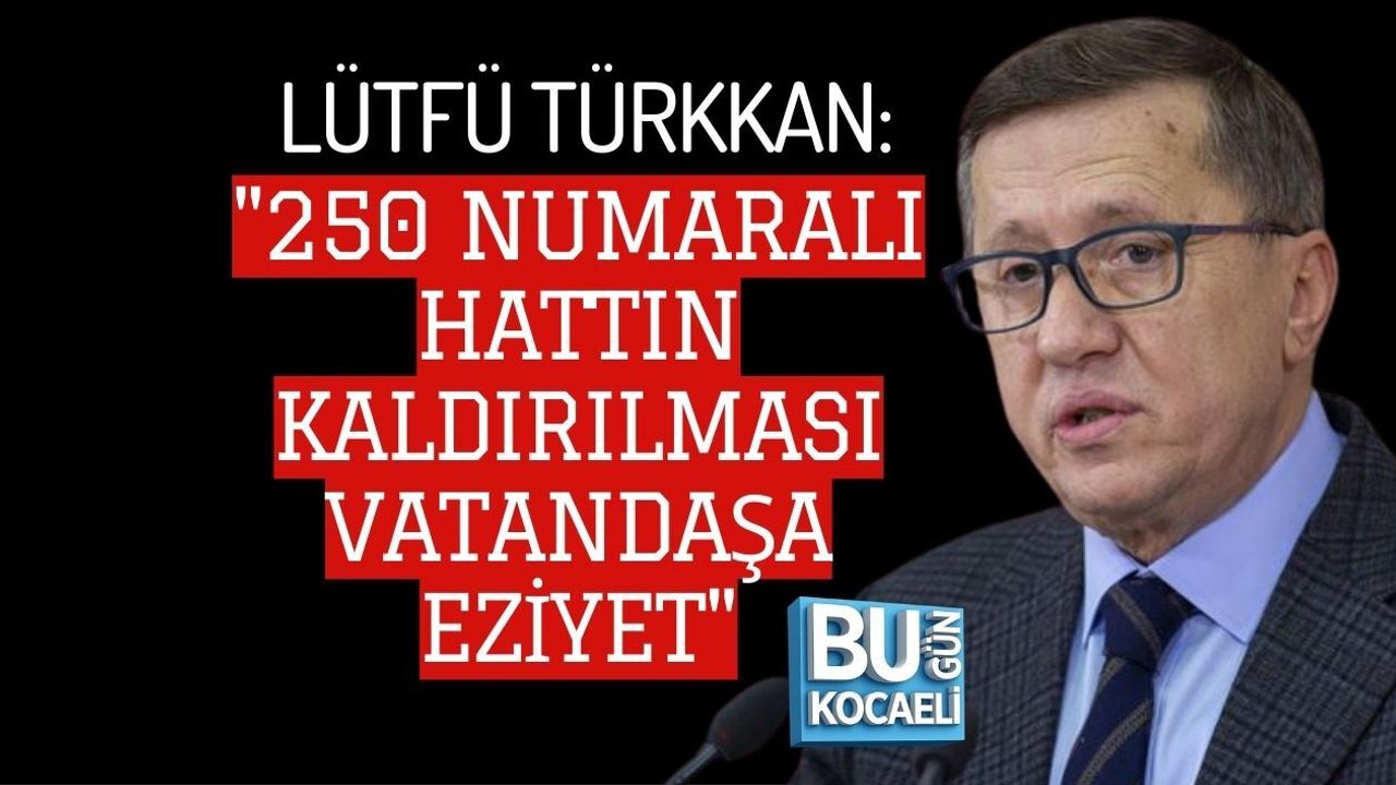 LÜTFÜ TÜRKKAN: "250 NUMARALI HATTIN KALDIRILMASI VATANDAŞA EZİYET"