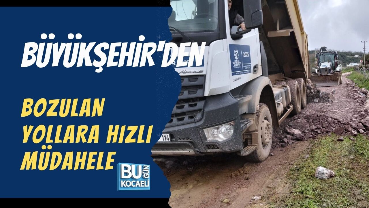 BÜYÜKŞEHİR'DEN BOZULAN YOLLARA HIZLI MÜDAHELE