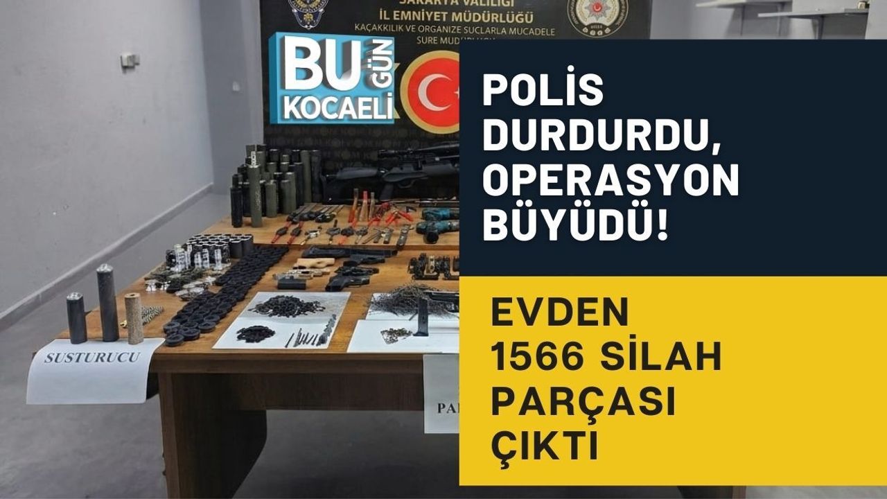 POLİS DURDURDU, OPERASYON BÜYÜDÜ! EVDEN 1566 SİLAH PARÇASI ÇIKTI