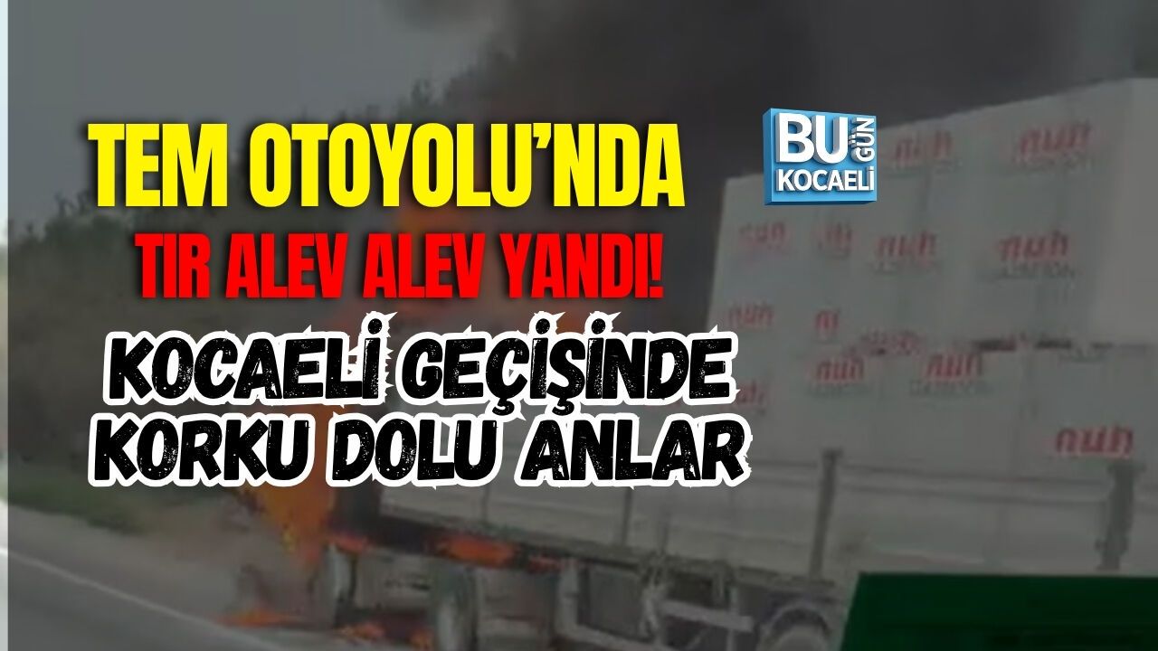 TEM’DE TIR ALEV ALEV YANDI! KOCAELİ GEÇİŞİNDE KORKU DOLU ANLAR