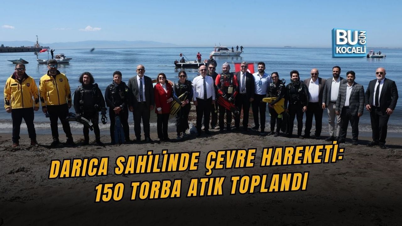 DARICA SAHİLİNDE ÇEVRE HAREKETİ: 150 TORBA ATIK TOPLANDI