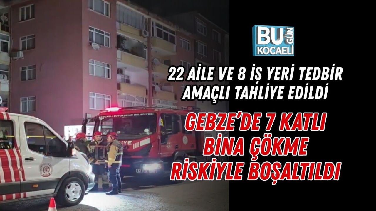 GEBZE’DE 7 KATLI BİNA ÇÖKME RİSKİYLE BOŞALTILDI