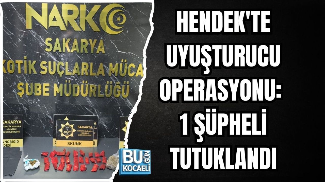 HENDEK'TE UYUŞTURUCU OPERASYONU: 1 ŞÜPHELİ TUTUKLANDI
