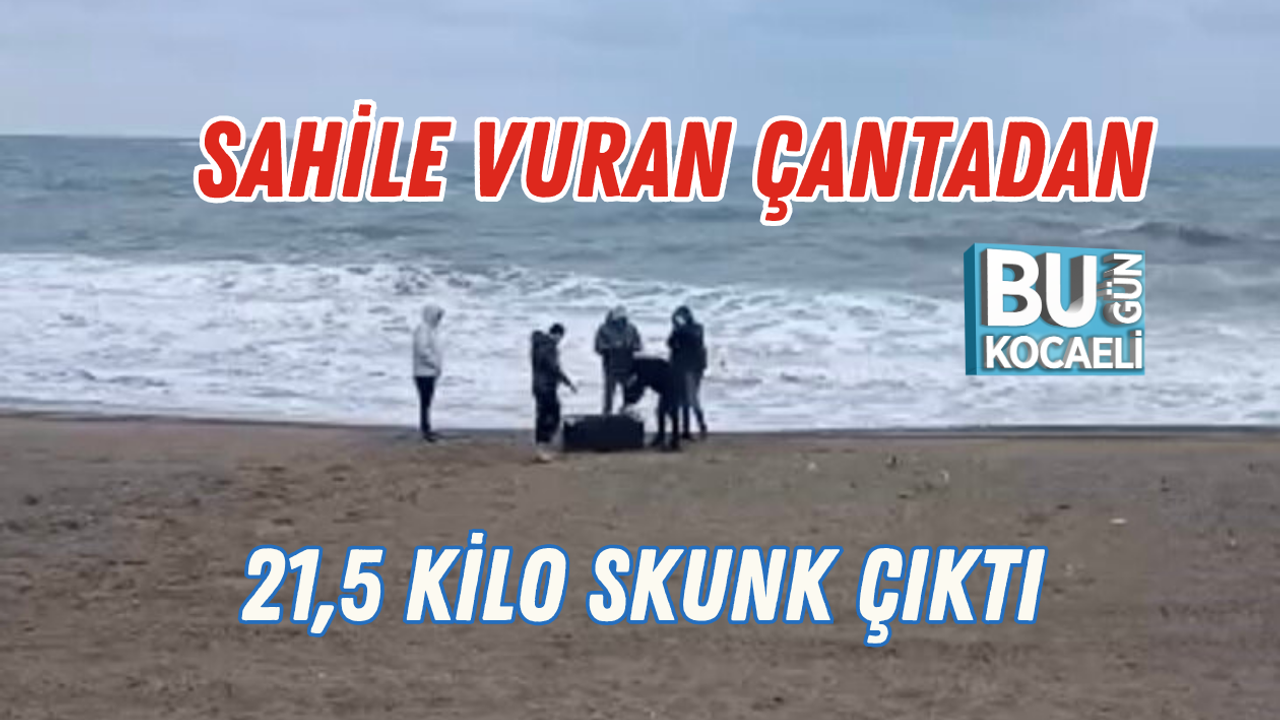 SAHİLE VURAN ÇANTADAN 21,5 KİLO SKUNK ÇIKTI