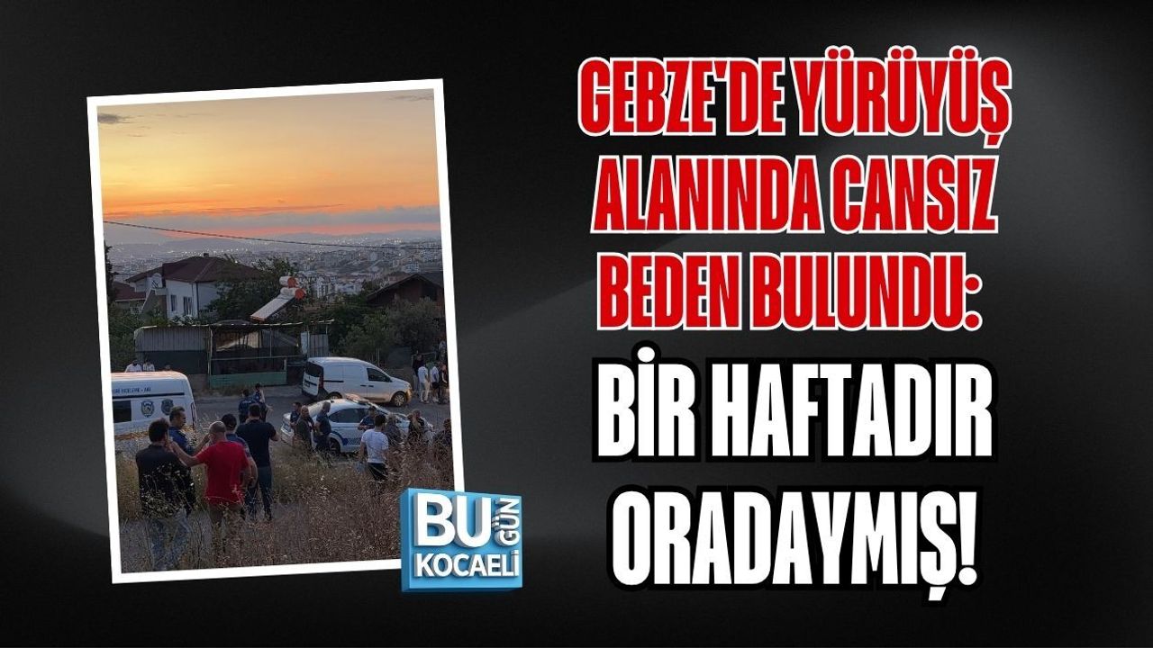 GEBZE'DE YÜRÜYÜŞ ALANINDA CANSIZ BEDEN BULUNDU: BİR HAFTADIR ORADAYMIŞ!