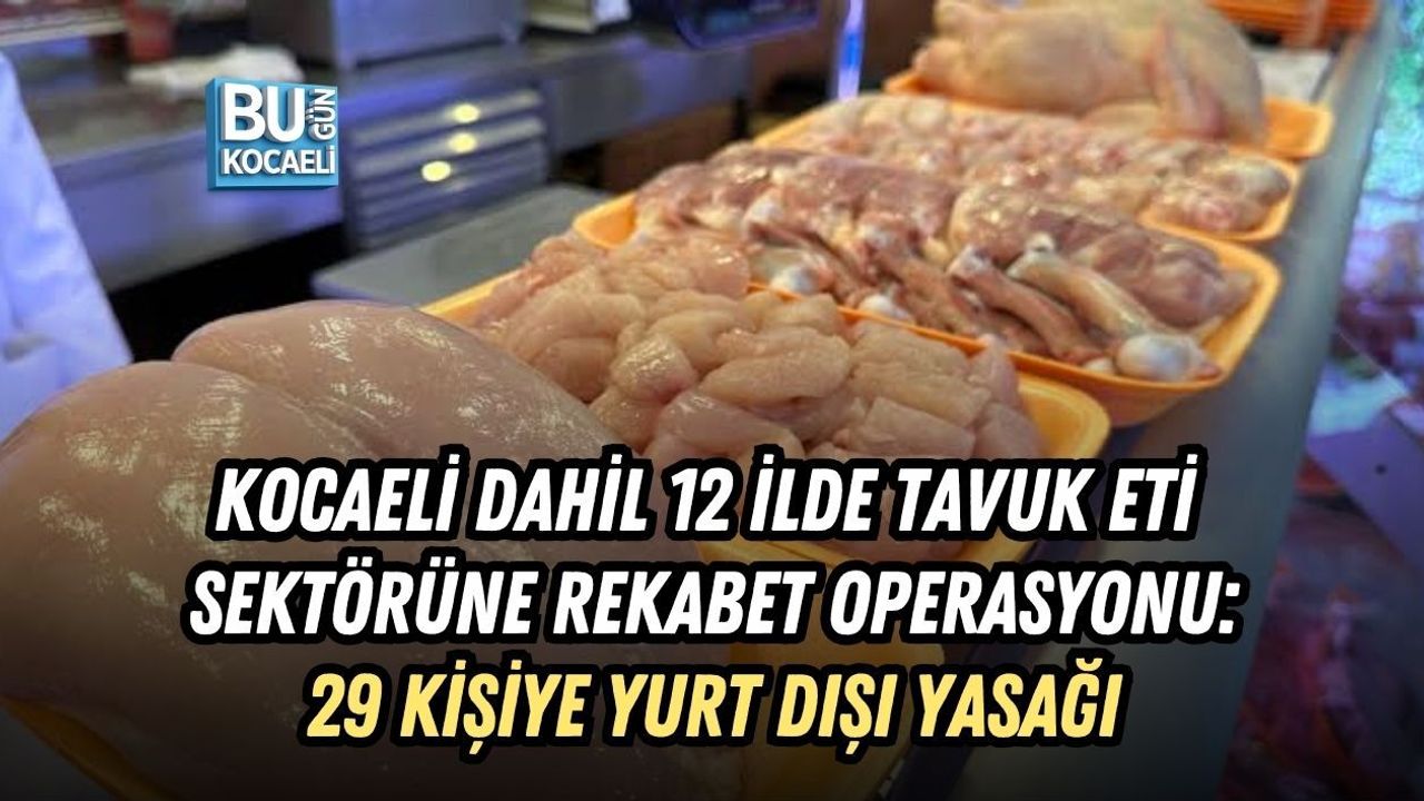 KOCAELİ DAHİL 12 İLDE TAVUK ETİ SEKTÖRÜNE REKABET OPERASYONU: 29 KİŞİYE YURT DIŞI YASAĞI