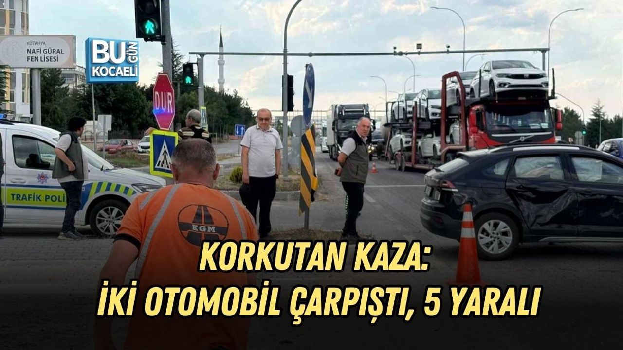 KORKUTAN KAZA: İKİ OTOMOBİL ÇARPIŞTI, 5 YARALI