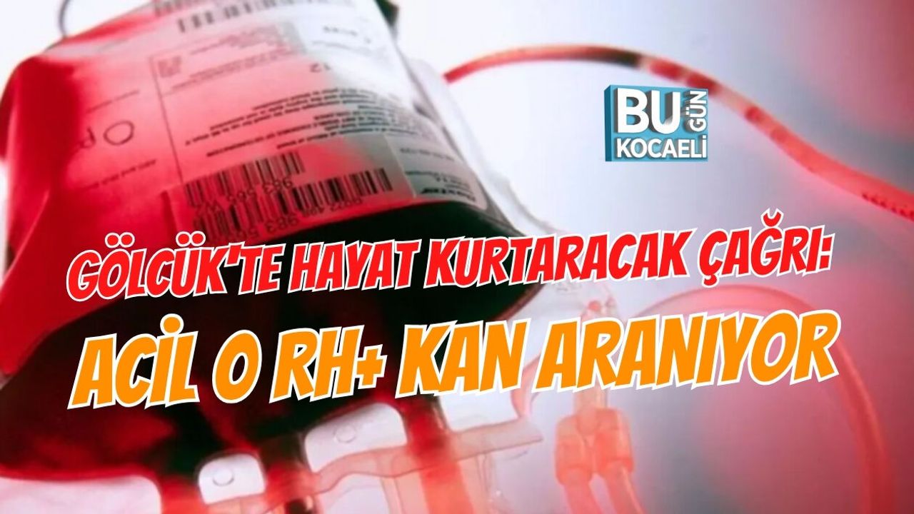 GÖLCÜK'TE HAYAT KURTARACAK ÇAĞRI: ACİL 0 RH+ KAN ARANIYOR