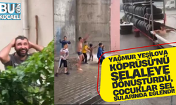 Yağmur Yeşilova Köprüsü'nü Şelaleye Dönüştürdü, Çocuklar Sel Sularında Eğlendi!