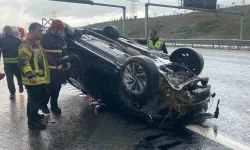 Takla atan otomobil sürüklendi: 4 yaralı