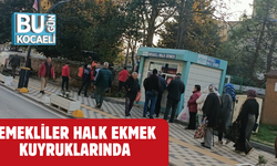 EMEKLİLER HALK EKMEK KUYRUKLARINDA