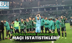 KOCAELİSPOR ADANASPOR MAÇI İSTATİSTİKLERİ!