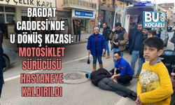 BAĞDAT CADDESİ'NDE U DÖNÜŞ KAZASI: MOTOSİKLET SÜRÜCÜSÜ HASTANEYE KALDIRILDI