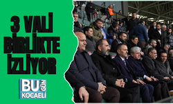KOCAELİSPOR MAÇINI 3 VALİ BİRLİKTE İZLİYOR