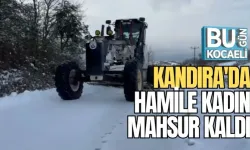 KANDIRA'DA HAMİLE KADIN MAHSUR KALDI 