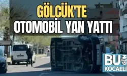 GÖLCÜK'TE OTOMOBİL YAN YATTI 