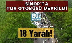 Sinop'ta Tur Otobüsü Devrildi, 18 Yaralı!