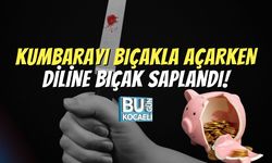 Kumbarayı Bıçakla Açarken Diline Bıçak Saplandı!
