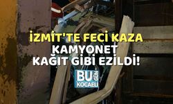 İzmit'te Feci Kaza: Kamyonet Kağıt Gibi Ezildi!