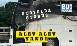 Otoyolda Otobüs Alev Alev Yandı