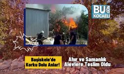 Başiskele'de Korku Dolu Anlar! Ahır ve Samanlık Alevlere Teslim Oldu