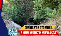 Derince’de Otomobil 7 Metre Yüksekten Kanala Uçtu!