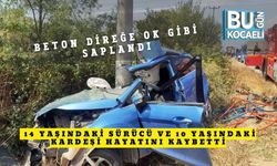 Beton Direğe Ok Gibi Saplandı: 14 Yaşındaki Sürücü ve 10 Yaşındaki Kardeşi Hayatını Kaybetti