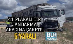 41 Plakalı Tır Jandarma Aracına Çarptı! 5 Yaralı
