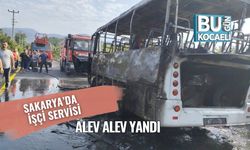 Sakarya’da İşçi Servisi Alev Alev Yandı