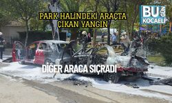 Park Halindeki Araçta Çıkan Yangın Diğer Araca Sıçradı