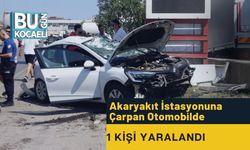 Akaryakıt İstasyonuna Çarpan Otomobilde 1 Kişi Yaralandı