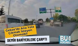 Gebze’de Ana Yola Çıkmak İsteyen Otomobil Demir Bariyerlere Çarptı