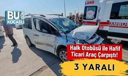 Halk Otobüsü ile Hafif Ticari Araç Çarpıştı! 3 Yaralı