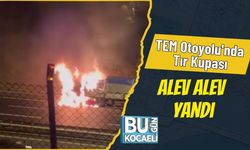TEM Otoyolu'nda Tır Kupası Alev Alev Yandı