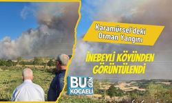 Karamürsel’deki Orman Yangını İnebeyli Köyünden Görüntülendi
