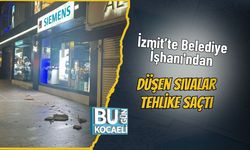İzmit’te Belediye İşhanı'ndan Düşen Sıvalar Tehlike Saçtı