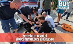 Motosiklet Devrildi, Sürücü Metrelerce Sürüklendi!