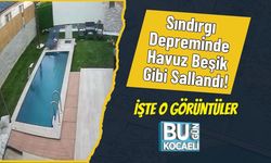 Sındırgı Depreminde Havuz Beşik Gibi Sallandı! İşte O Görüntüler
