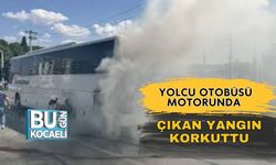 Yolcu Otobüsü Motorunda Çıkan Yangın Korkuttu