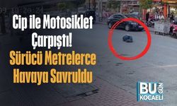 Cip ile Motosiklet Çarpıştı! Sürücü Metrelerce Havaya Savruldu