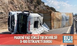 Madeni Yağ Yüklü Tır Devrildi! D-100 İstikameti Durdu