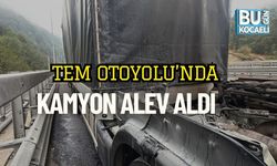TEM Otoyolu’nda Kamyon Alev Aldı